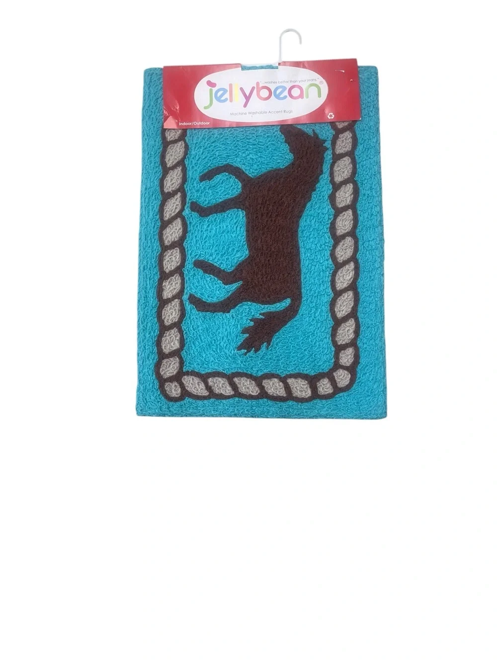 Jellybean Horse Accent Rug in Turquoise - NWT - Size: 20 x 30